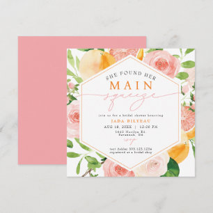 Invitation Fête des mariées principale de Squeeze aux agrumes