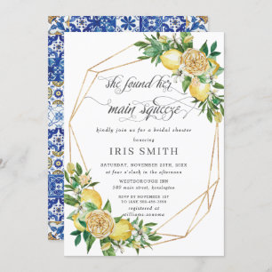 Invitation Fête des mariées principale géométrique citron flo