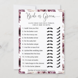 Invitation Fête des mariées Qui connaît le mieux le couple ? 