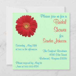 Invitation Fête des mariées Red Daisy