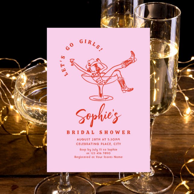 Invitation Fête des mariées rétro à griffes à main funky (Créateur téléchargé)