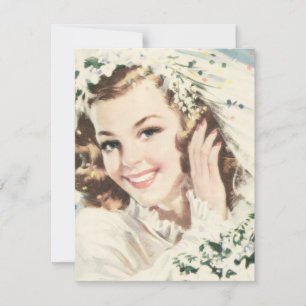 Invitation Fête des mariées rétro des années 1940