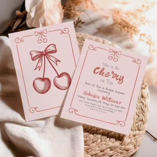 Invitation Fête des mariées Retro Tête Rose Tiré À La Main