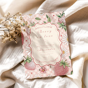 Invitation Fête des mariées romantique de Berry Garden