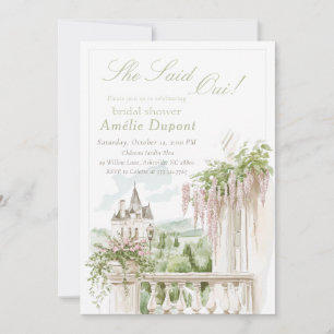 Invitation Fête des mariées romantique du Château de Jardin F