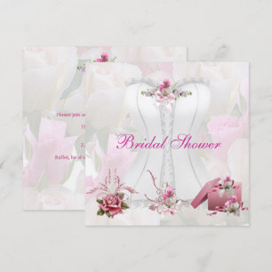 Invitation Fête des mariées Rose blanc Corset Floral