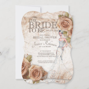 Invitation Fête des mariées Rose couleur Peach souple