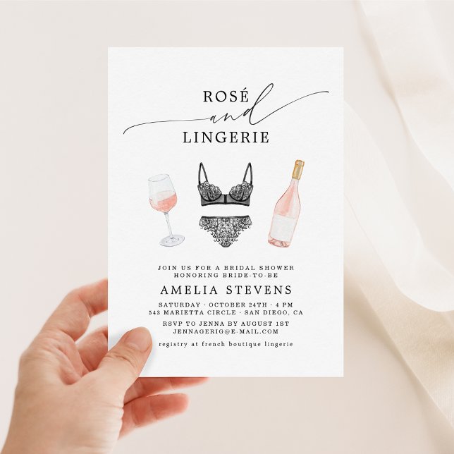 Invitation Fête des mariées Rosé et Lingerie (Créateur téléchargé)