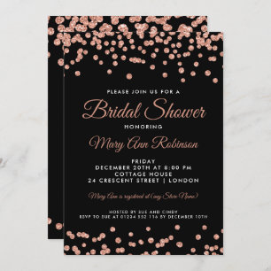 Invitation Fête des mariées Rose Gold Faux Parties scintillan