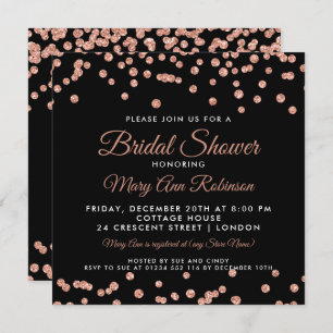 Invitation Fête des mariées Rose Gold Faux Parties scintillan