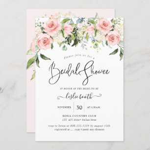 Invitation Fête des mariées Rose PixDezines Watercolor Blush