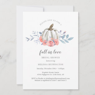 Invitation Fête des mariées Rose rose Citrouille blanc chute