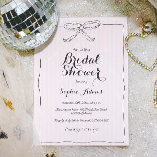 Invitation Fête des mariées rose Whimsical Quirky Main Tirée 