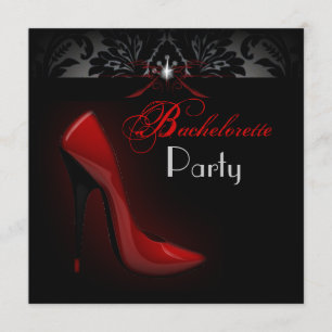 Invitation Fête des mariées rouge Stiletto