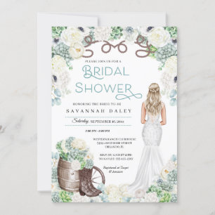 Invitation Fête des mariées Russe Western Cowgirl Boots