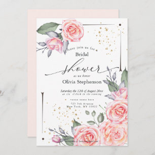 Invitation Fête des mariées Rustic Rose Cottage Roses