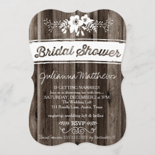 Invitation Fête des mariées rustique Country Chic