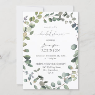 Invitation Fête des mariées Rustique Eucalyptus Greenery Duo