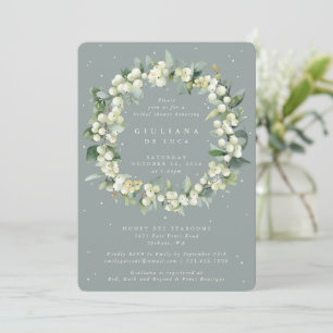 Invitation Fête des mariées Seafoam Green Snowberry+Eucalyptu