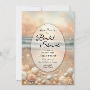 Invitation Fête des mariées Seaside Sparkle et Sunset Dreams