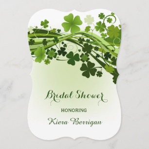 Invitation Fête des mariées shamrock irlandaise
