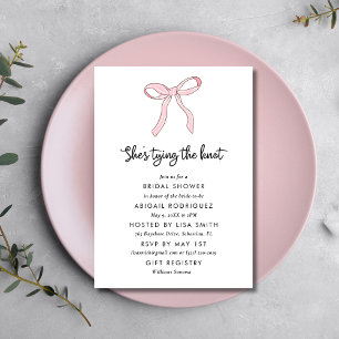Invitation Fête des mariées simple à coquette rose