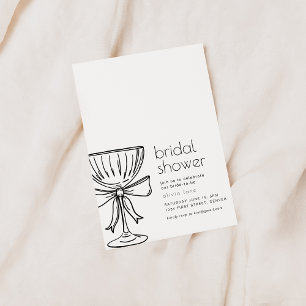 Invitation Fête des mariées simple avec lunettes d