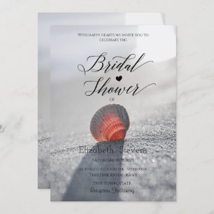 Invitation Fête des mariées simple Beach Seashell