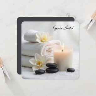 Invitation Fête des mariées spa Avec Fleurs Magnolia