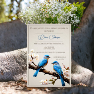 Invitation Fête des mariées Spring Bluebirds