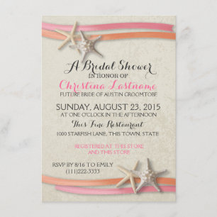 Invitation Fête des mariées Starfish et Ribbon