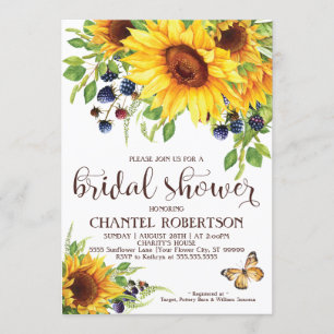 Invitation Fête des mariées Sunflower V3
