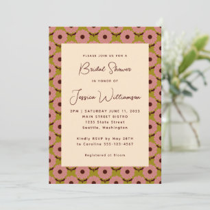 Invitation Fête des mariées Super Retro Boho Rose