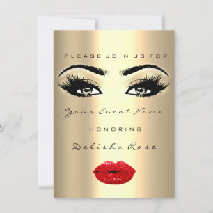 Invitation Fête des mariées Sweet 16th Kiss LIPS MAKE-UP RED