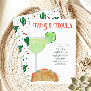 Invitation Fête des mariées Tacos et Tequila Margarita
