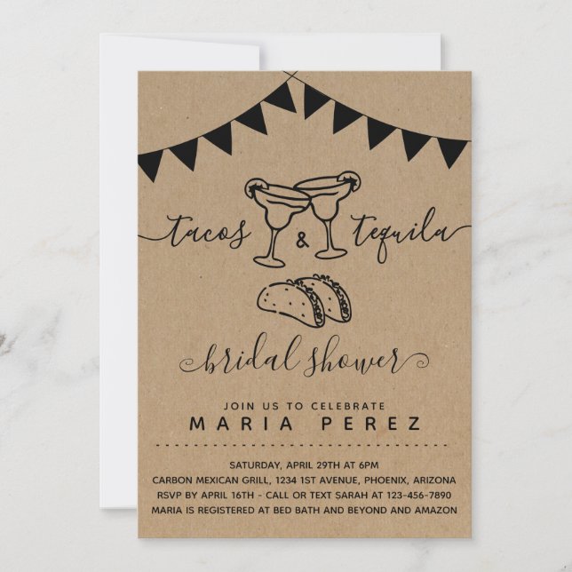 Invitation Fête des mariées Tacos & Tequila Couples (Devant)