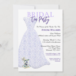 Invitation Fête des mariées Tea Party Lavender Bridal Gown