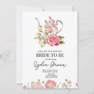 Invitation Fête des mariées Tea Party Temps pour Thé avec Bri