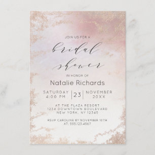 Invitation Fête des mariées tendance Ombre Blush Pink Frosted