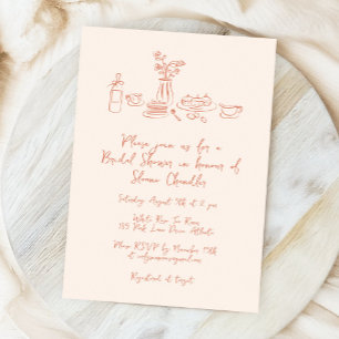 Invitation Fête des mariées tirée à la main par gribouillis l