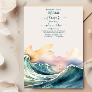 Invitation Fête des mariées Tropical Vintage Beach Destinatio
