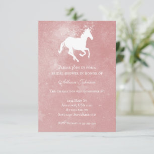 Invitation Fête des mariées Unicorn rose