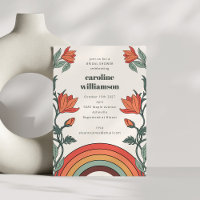Fête des mariées unique Retro Bohemian Rainbow Flo