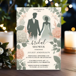 Invitation Fête des mariées verte à la mousse de broyage