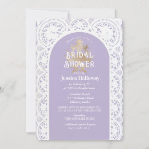 Invitation Fête des mariées victorienne vintage Pastel Lilac