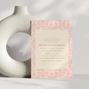 Invitation Fête des mariées vintage Boho claire rose pâle ros