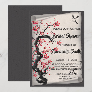Invitation Fête des mariées vintage de fleurs de cerisier