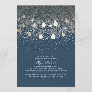 Invitation Fête des mariées Vintage de la Marine Gold String