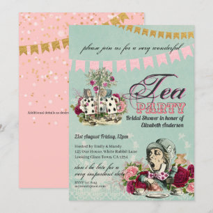 Invitation Fête des mariées Vintage de Tea Party de Hatter Ma