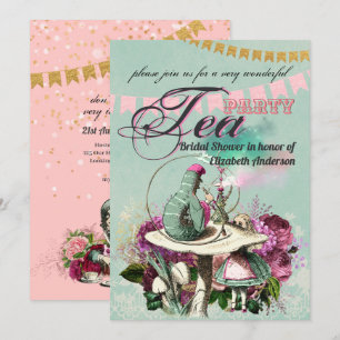 Invitation Fête des mariées Vintage de Tea Party de Hatter Ma